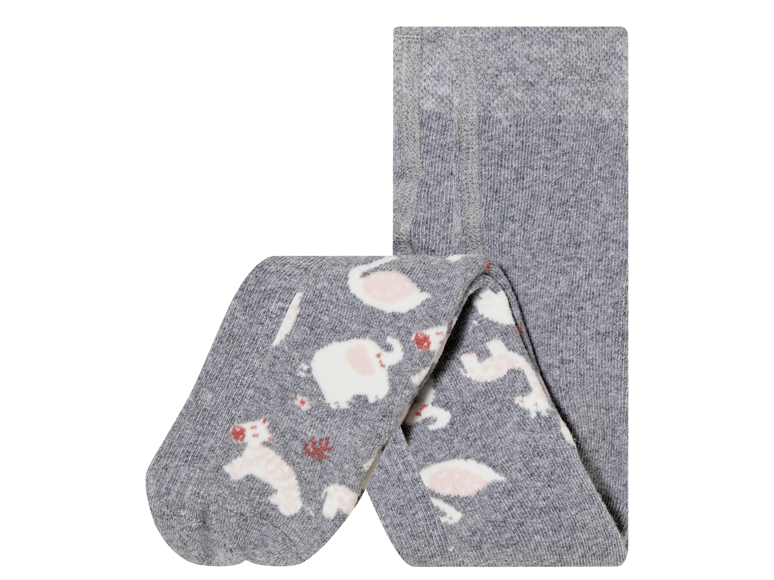 lupilu Rajstopy termiczne niemowlęce z bawełny organicznej, 2 pary Szary, 62/68