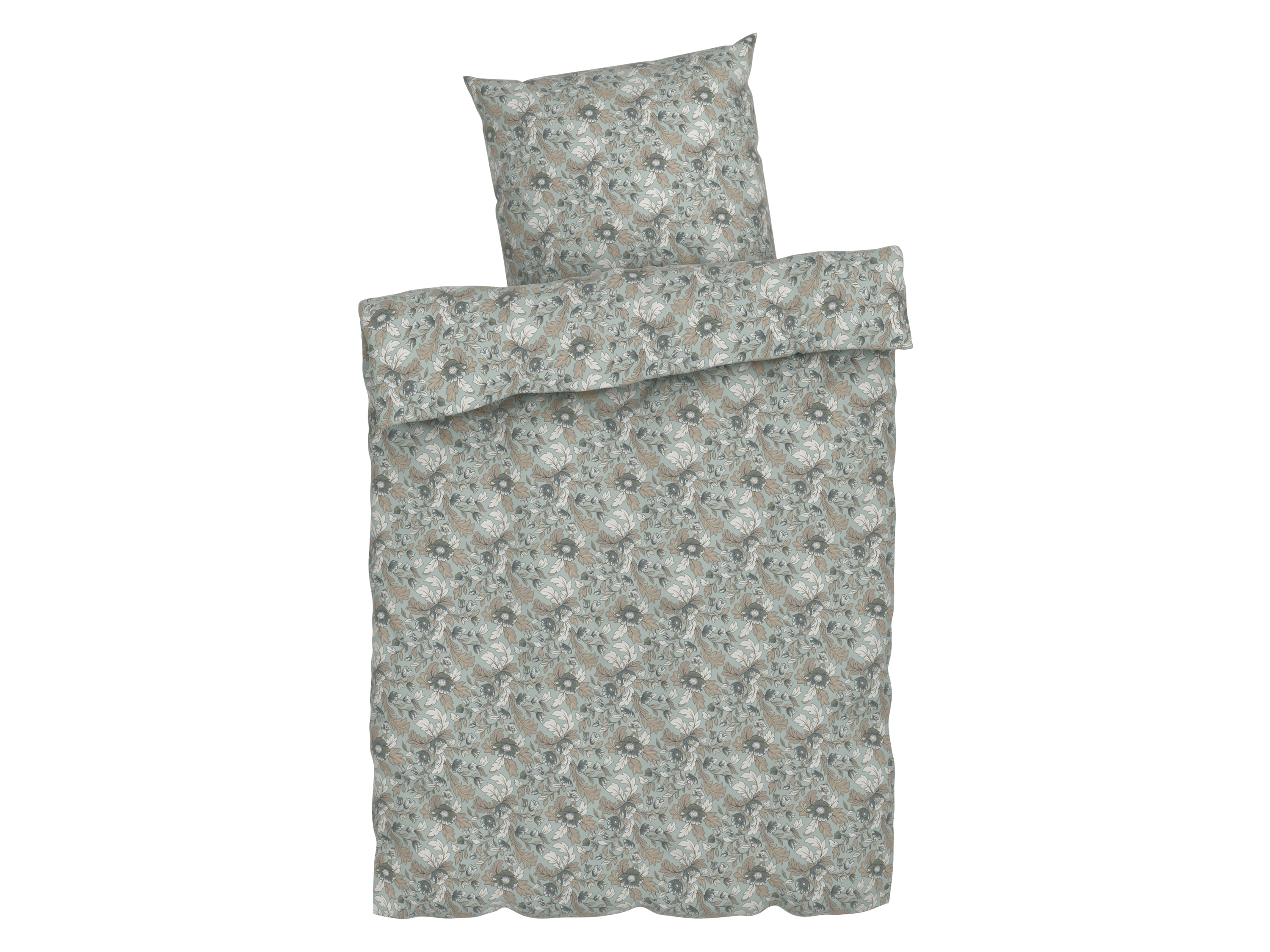 Livarno home Pościel z bawełny renforcé, 140 x 200 cm Kwiaty małe/zielone