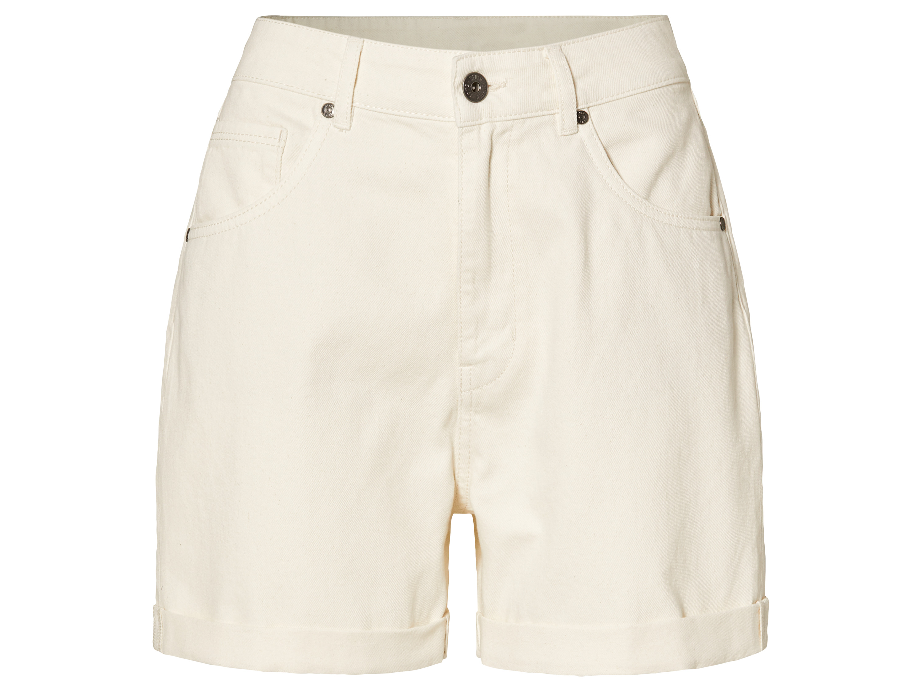 esmara Szorty jeansowe damskie z bawełny 44, Kremowy