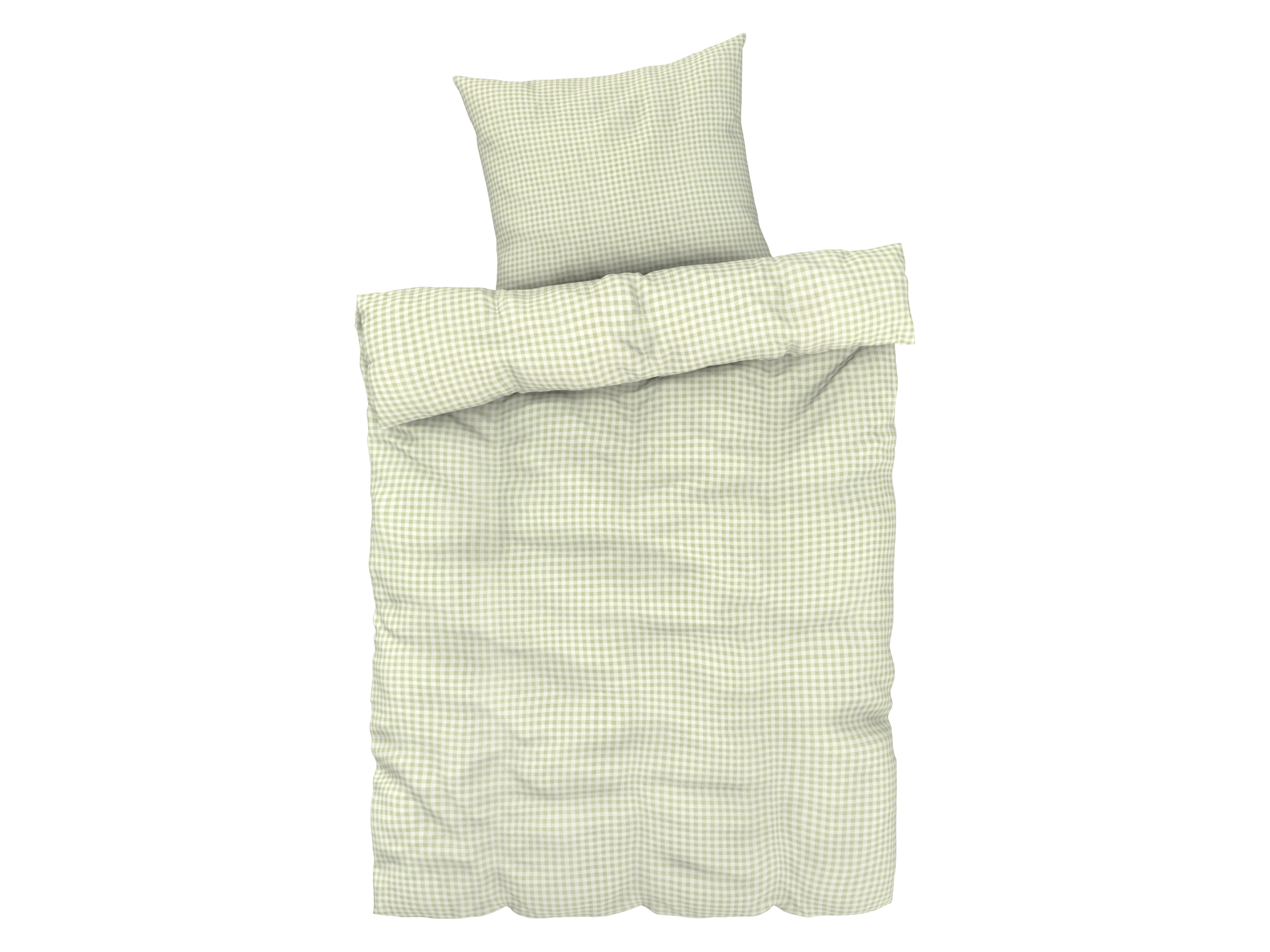 Livarno home Pościel z mikrowłókna satynowego, 140 x 200 cm w kratkę/zielony