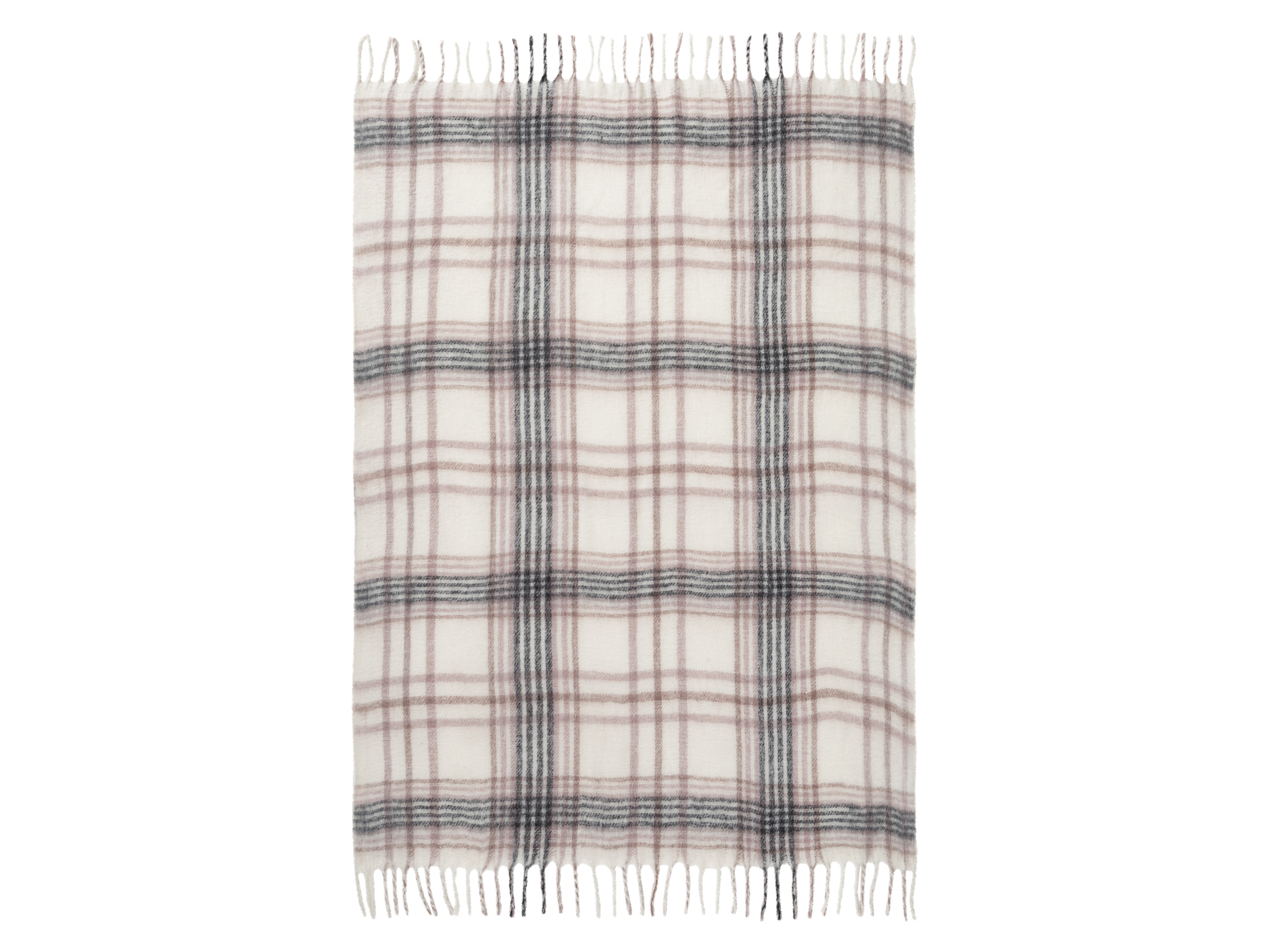 Livarno home Koc, 130 x 170 cm Jasny/ w kratkę