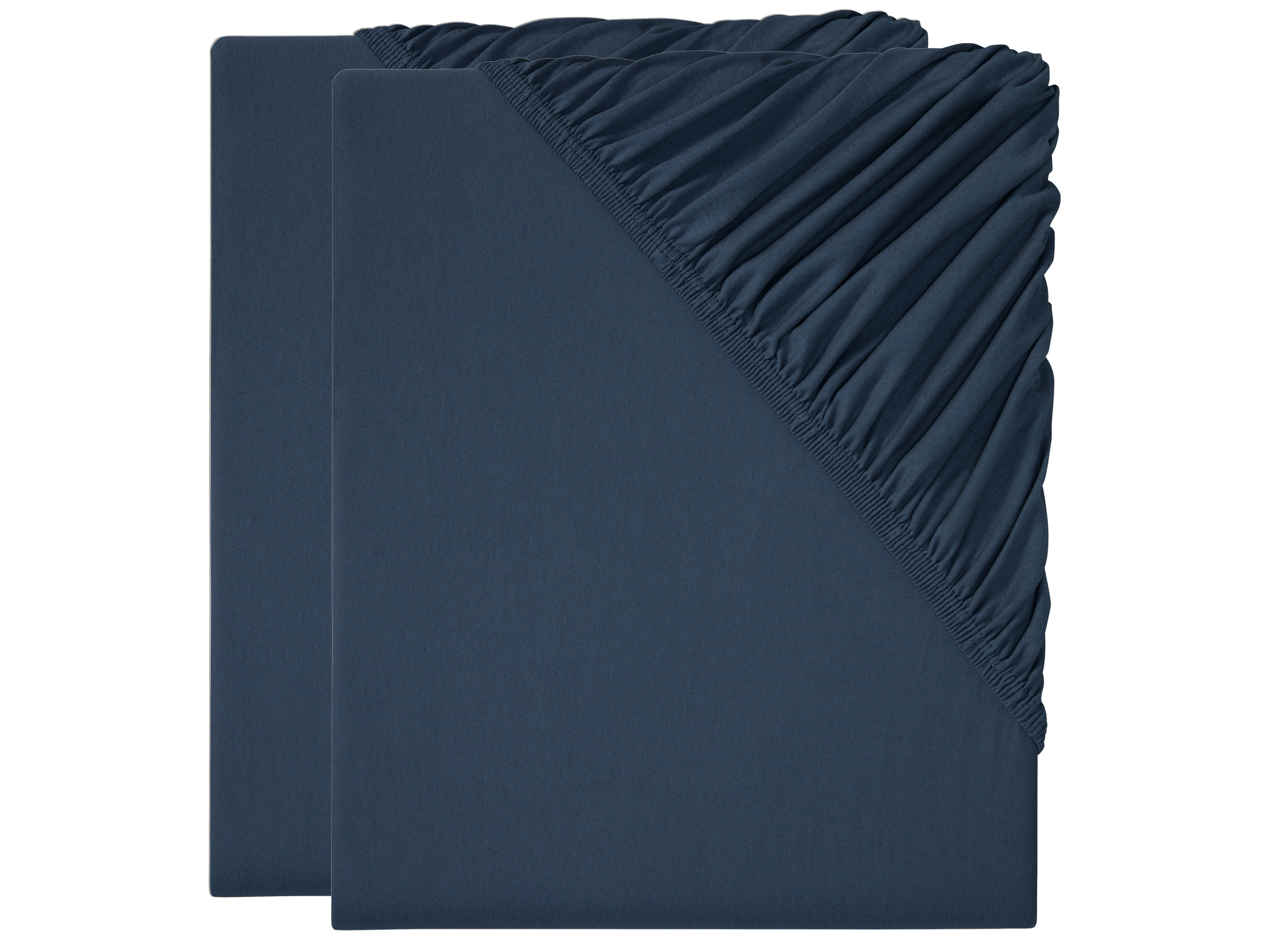 Livarno home Komplet 2 prześcieradeł z dżerseju z gumką, 140-160 x 200 cm Niebieski