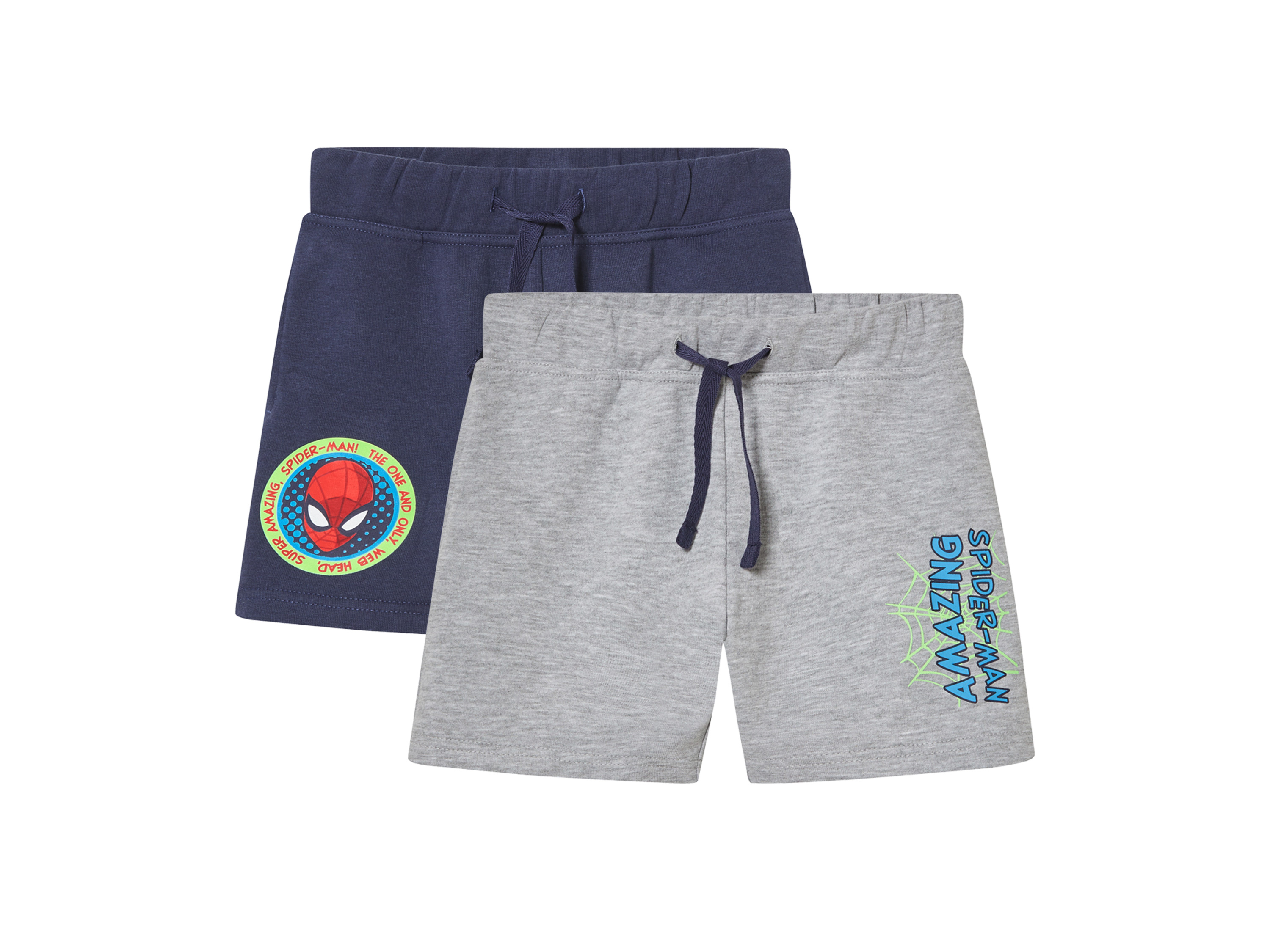 Spodenki dresowe chłopięce, 2 pary Spiderman, 98/104