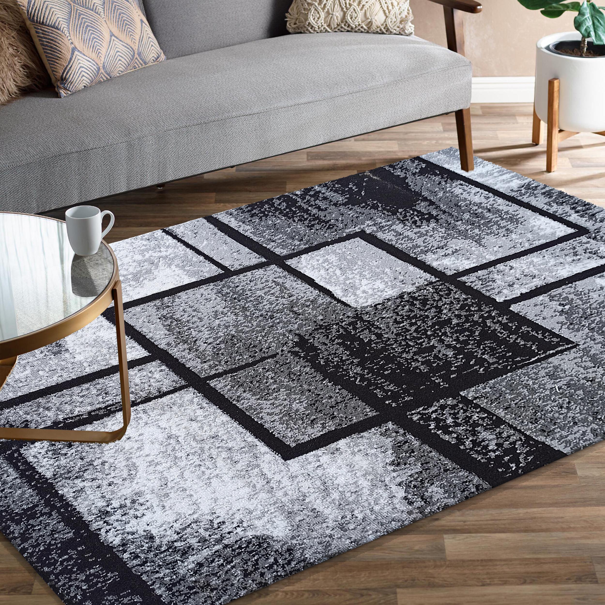 Dywan - 400 x 500 cm - Czarny z szarym - Nowoczesny - Dywanopol