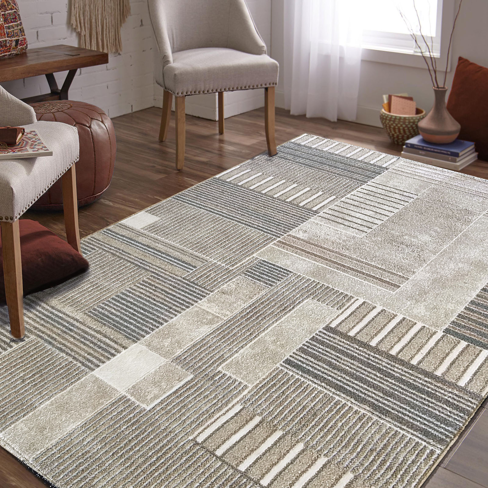 Dywan - 200 x 290 cm - Szary, beżowy, kremowy - Nowoczesny - Dywanopol