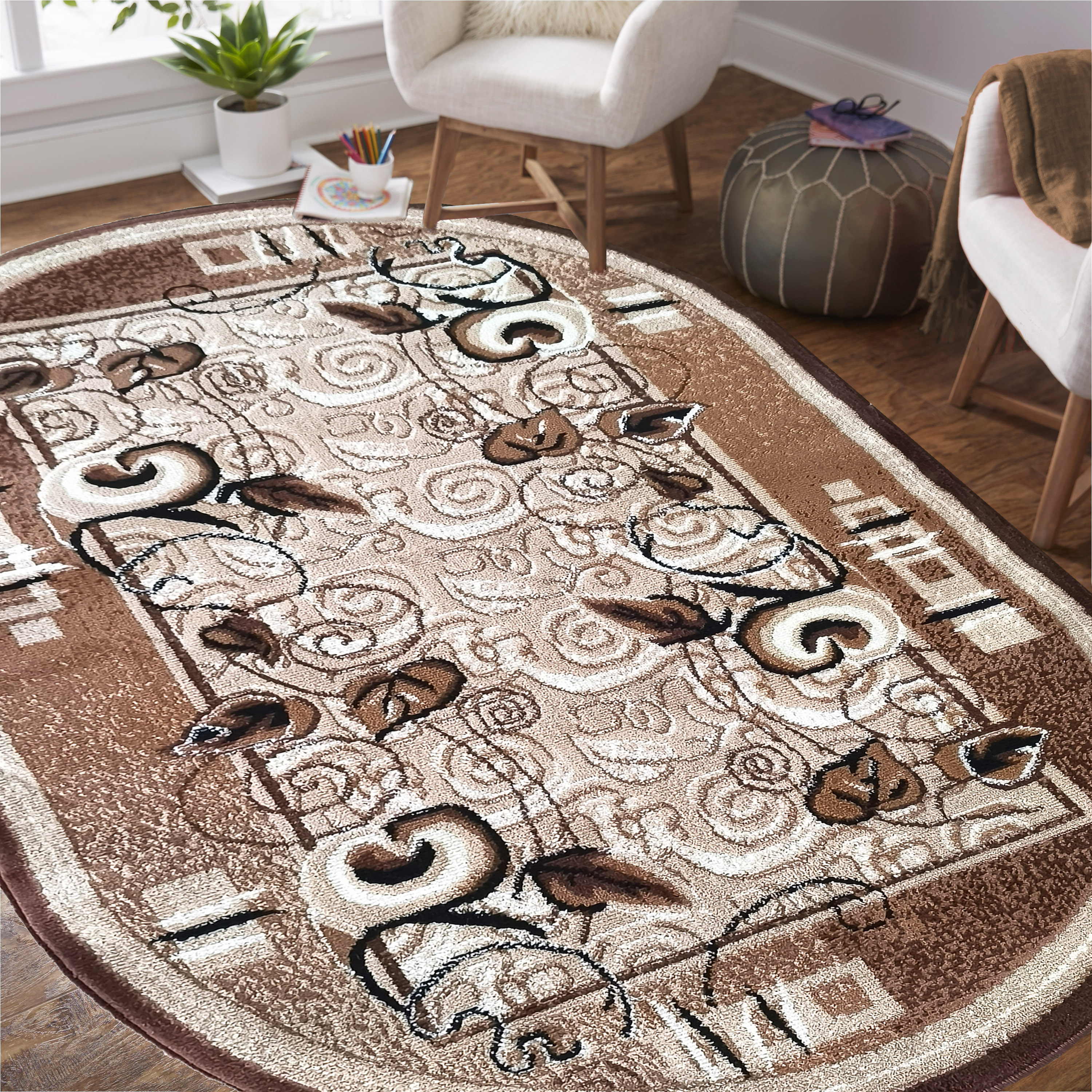 Dywan - 80 x 150 cm - Brązowy - Klasyczny - Dywanopol