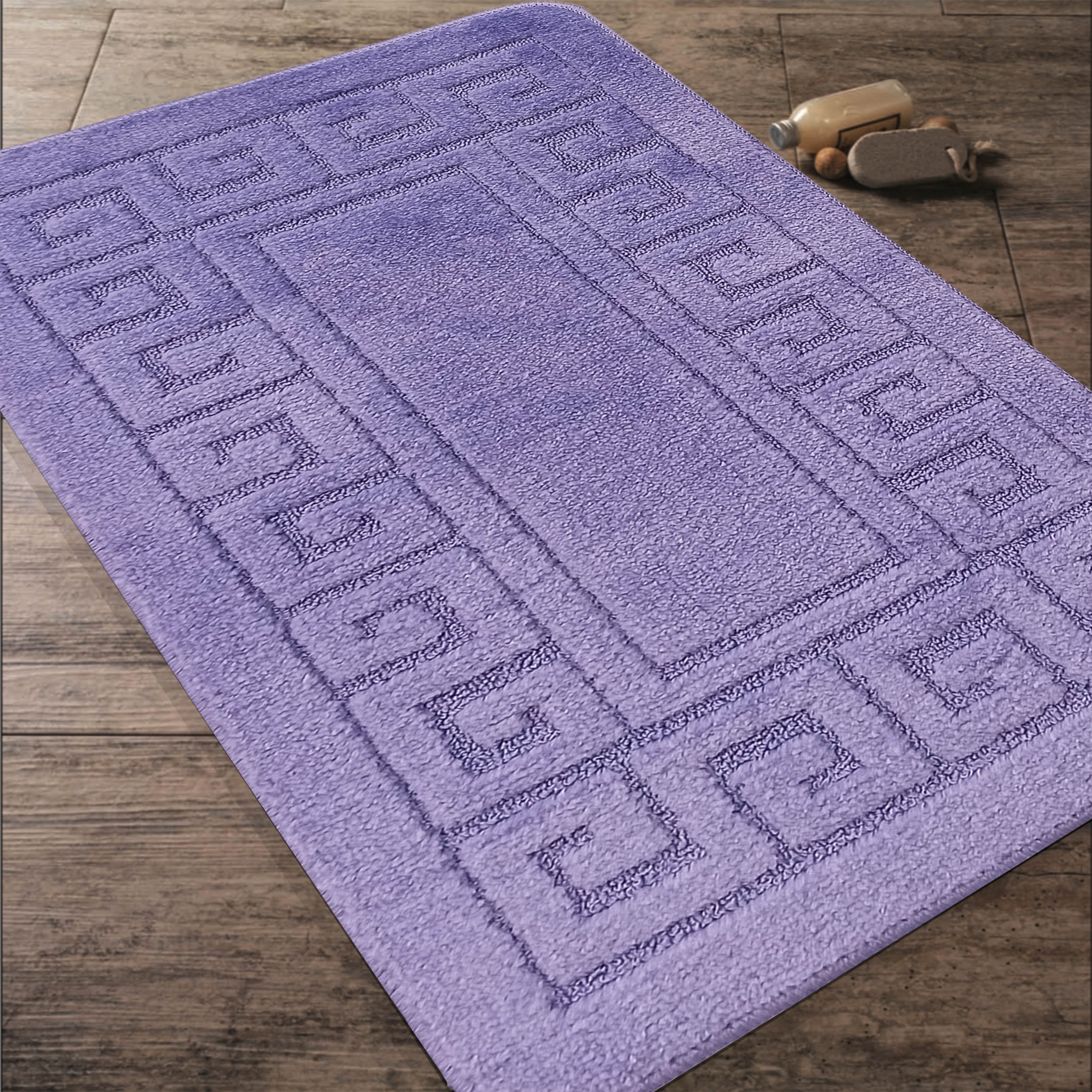 Komplet Dywaników Łazienkowych Montana Ethnic - Fioletowy Pod WC Antypoślizgowy