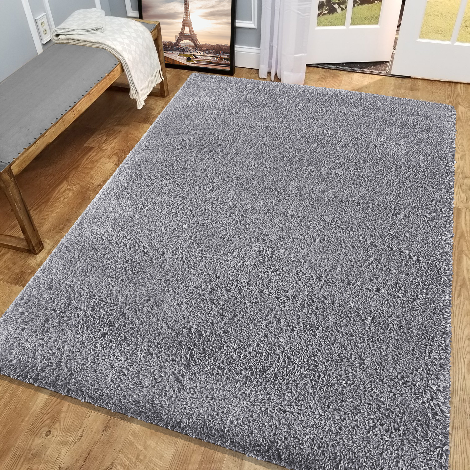 Dywan - 160 x 230 cm - Szary - Shaggy - Dywanopol