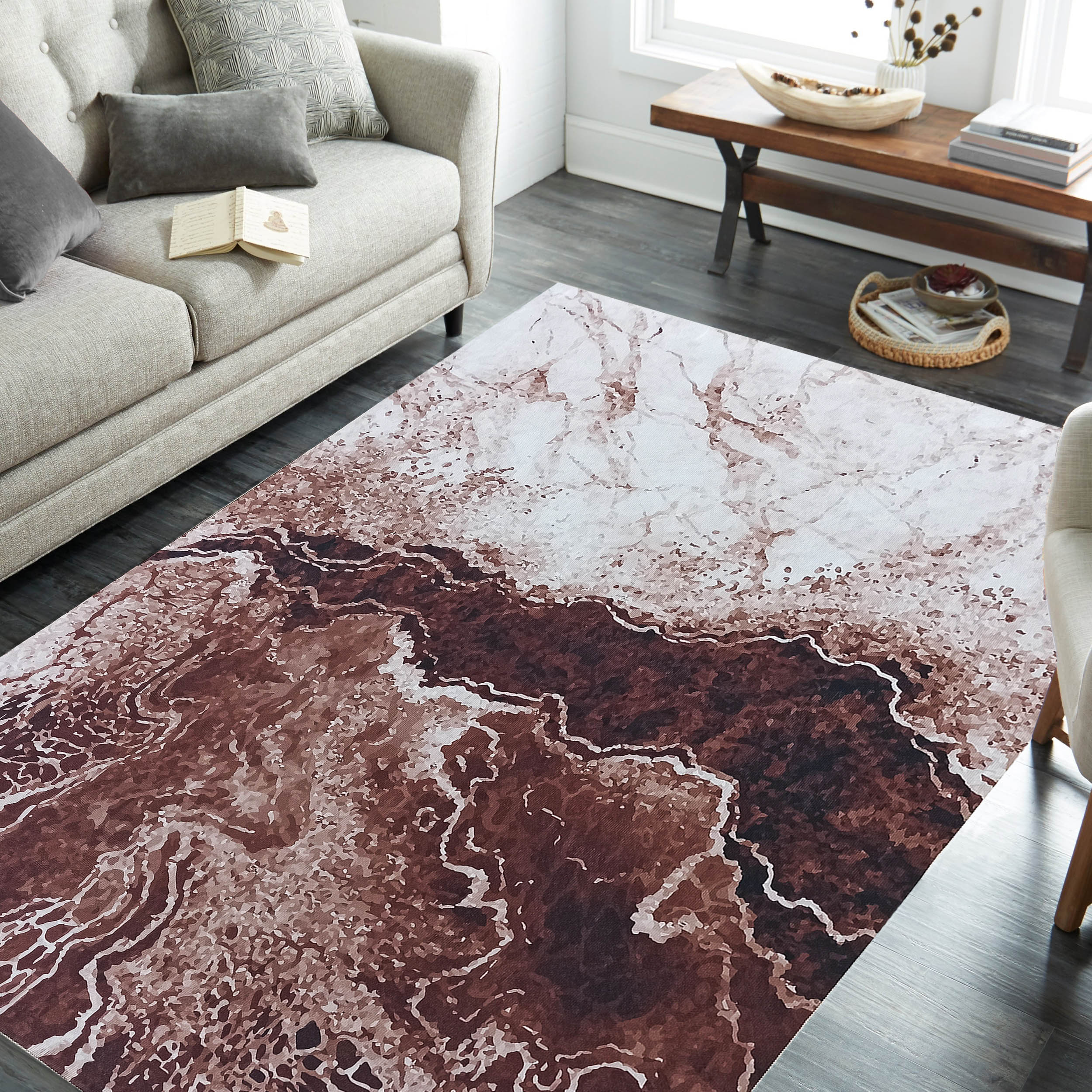 Dywan - 120 x 180 cm - Brązowy - Nowoczesny - Dywanopol