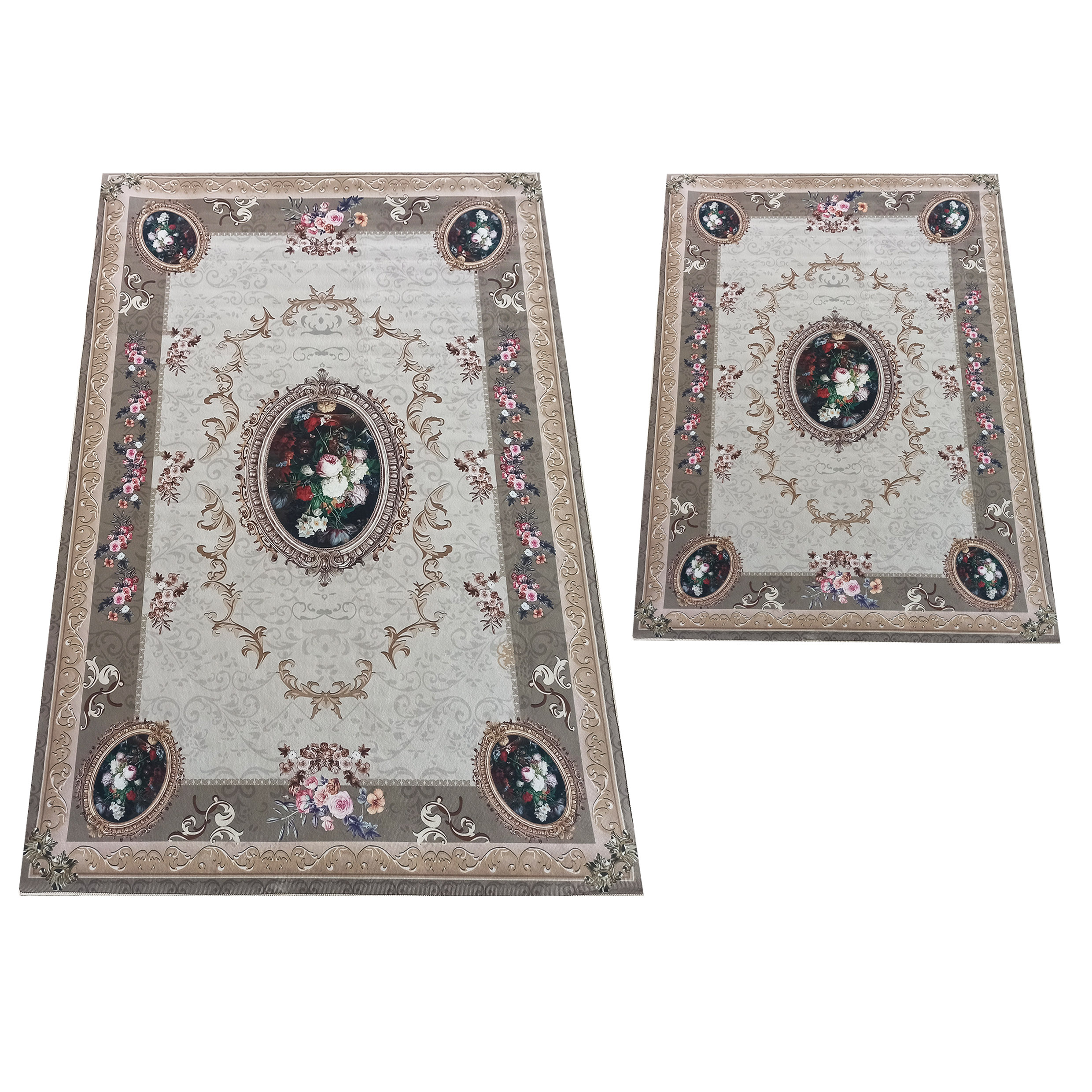 Komplet Dywaników Antypoślizgowych Horeca New 100 Rozeta - Beżowy