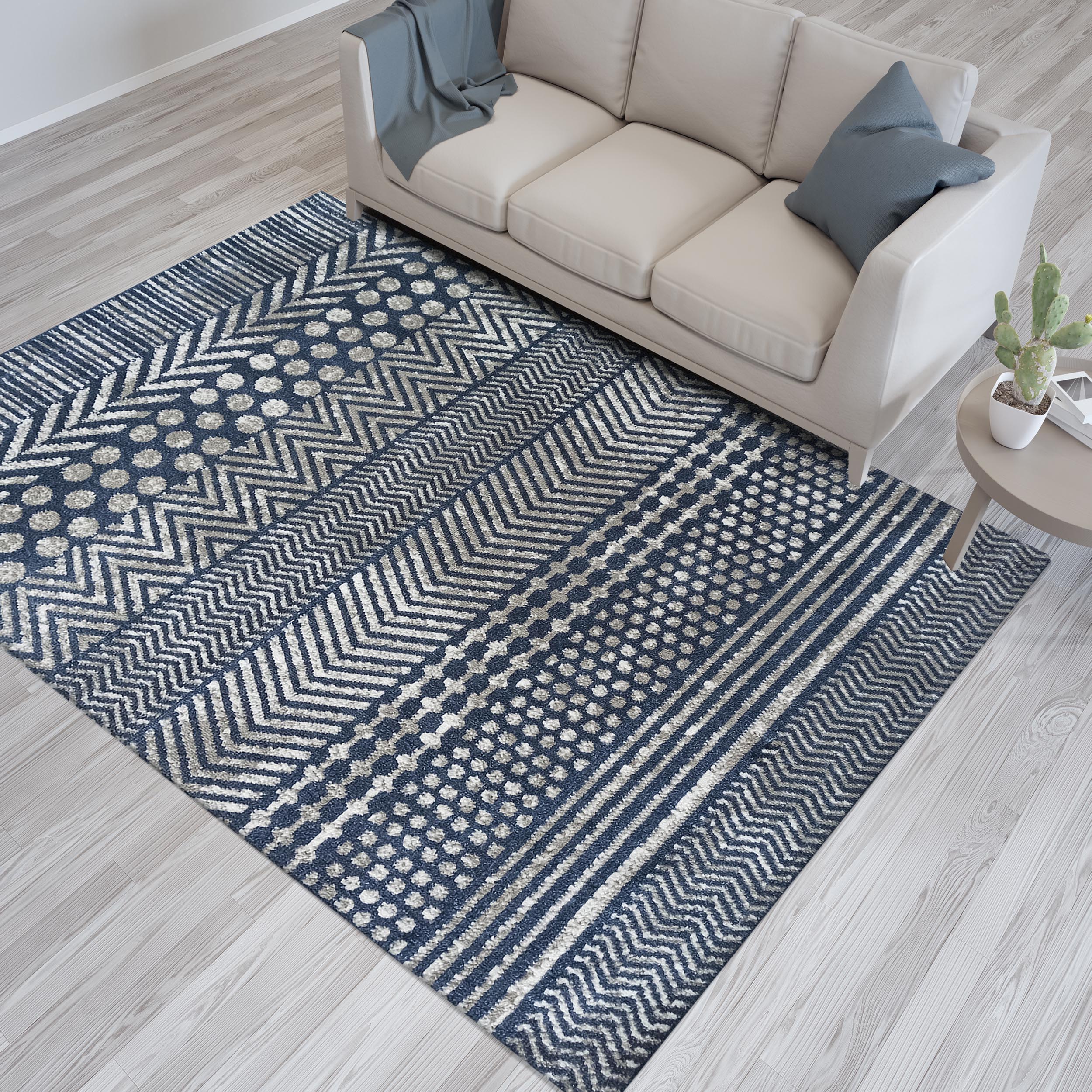 Dywan - 80 x 150 cm - Niebieski - Nowoczesny - Dywanopol