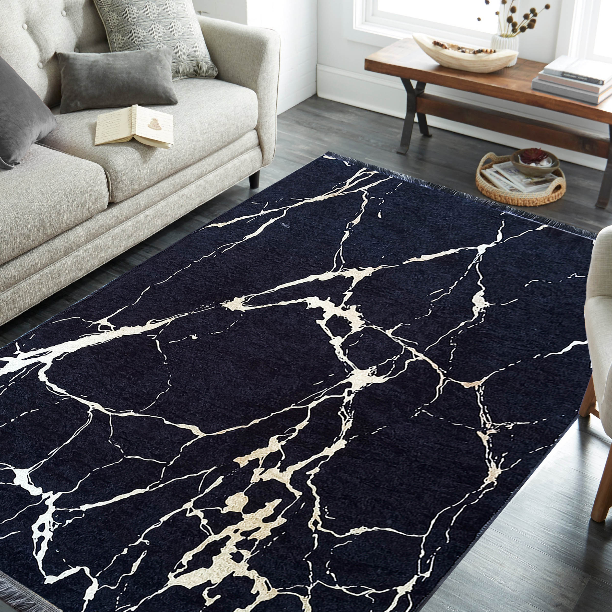 Dywan - 180 x 280 cm - Czarny - Nowoczesny - Dywanopol