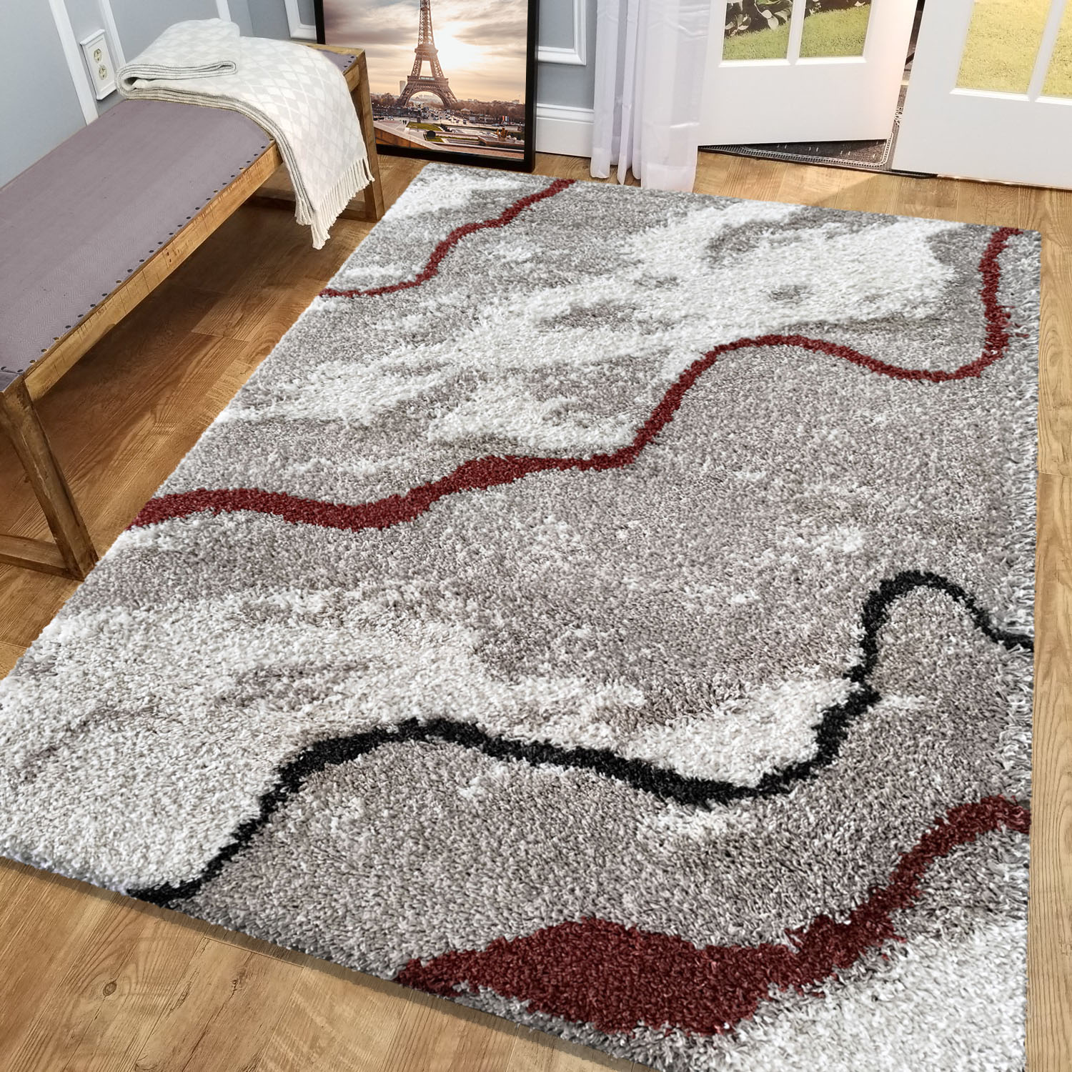 Dywan - 80 x 150 cm - Wielokolorowy - Shaggy - Dywanopol