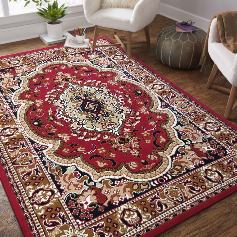 Dywan - 80 x 150 cm - Czerwony - Klasyczny - Dywanopol