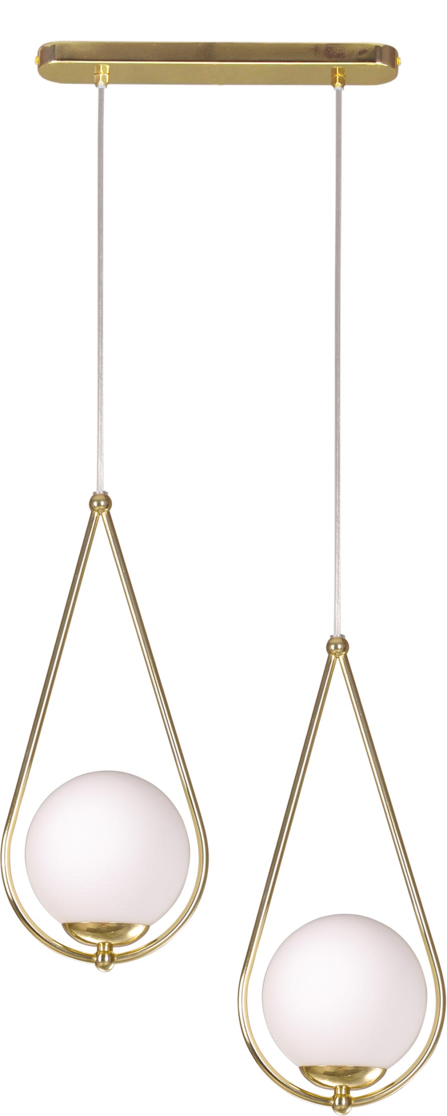 Darmowa Dostawa - Lampa wisząca 2x40 W biała-mosiądz Kaja Neve Gold K4776