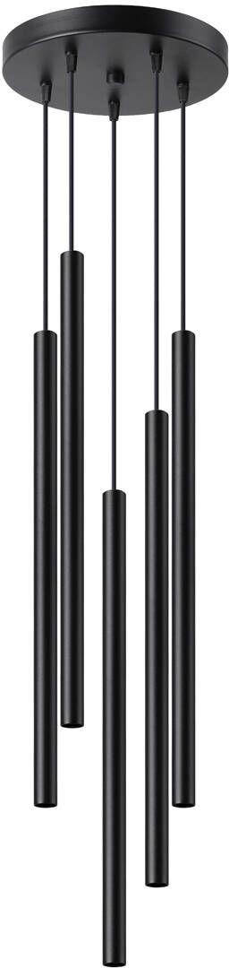 Darmowa Dostawa - Lampa wisząca 5x8 W czarna Sollux Lighting Pastelo SL1176