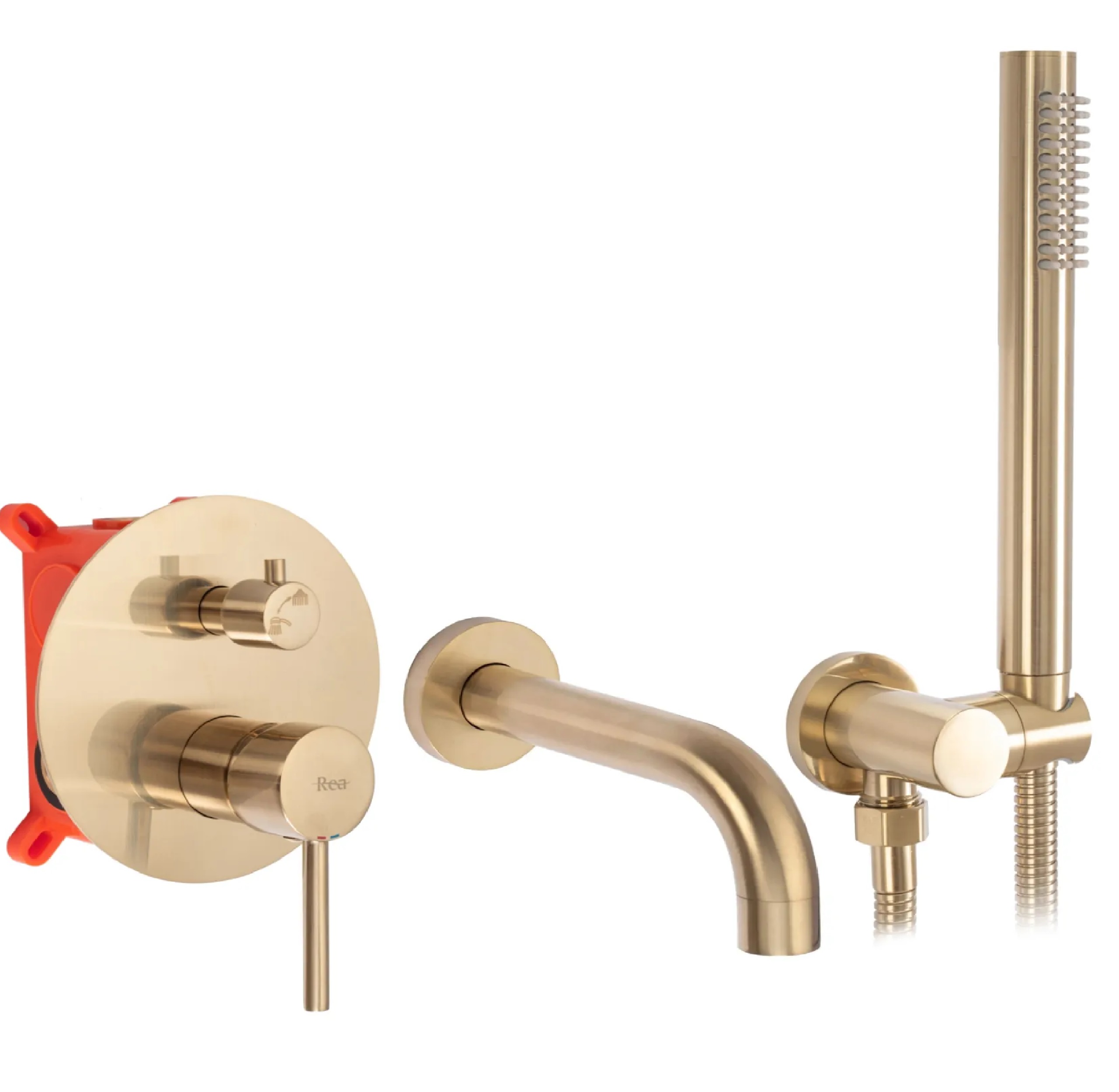 Darmowa Dostawa - Zestaw wannowo-prysznicowy podtynkowy złoty Rea Lungo REAB7503