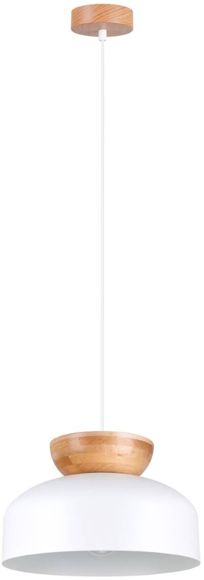 Darmowa Dostawa - Lampa wisząca 1x15 W biała-drewno Sollux Lighting Marion SL1350