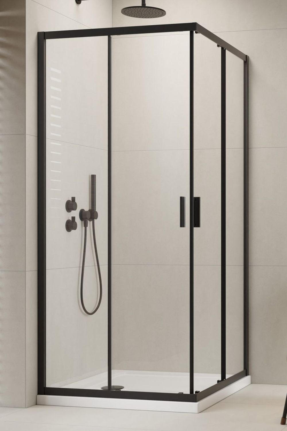 Darmowa Dostawa - Kabina prysznicowa 90x80 cm prostokątna czarny mat/szkło przezroczyste Radaway Alienta Black D 102580905401