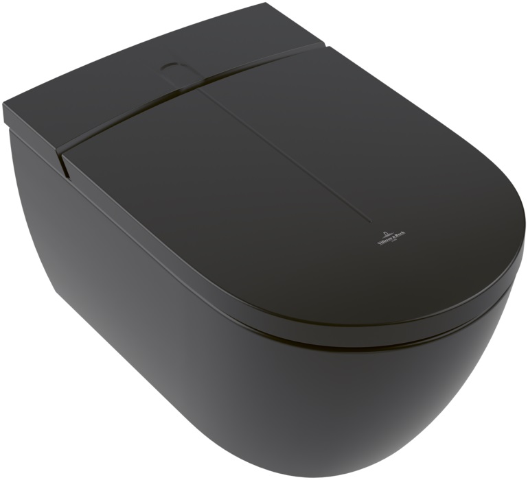 Darmowa Dostawa - Toaleta myjąca wisząca bez kołnierza czarna Villeroy & Boch ViClean V0E200R7