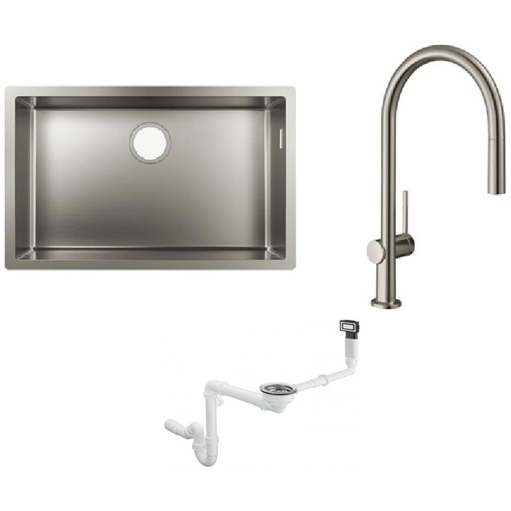 Darmowa Dostawa - Zlewozmywak z baterią stal/stal Hansgrohe S 71 abset9414