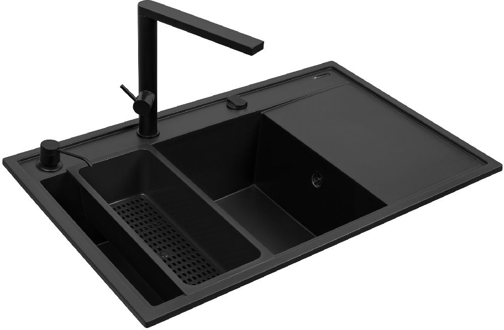 Darmowa Dostawa - Zlewozmywak z baterią czarny/czarny Pyramis Camea 070168402BT