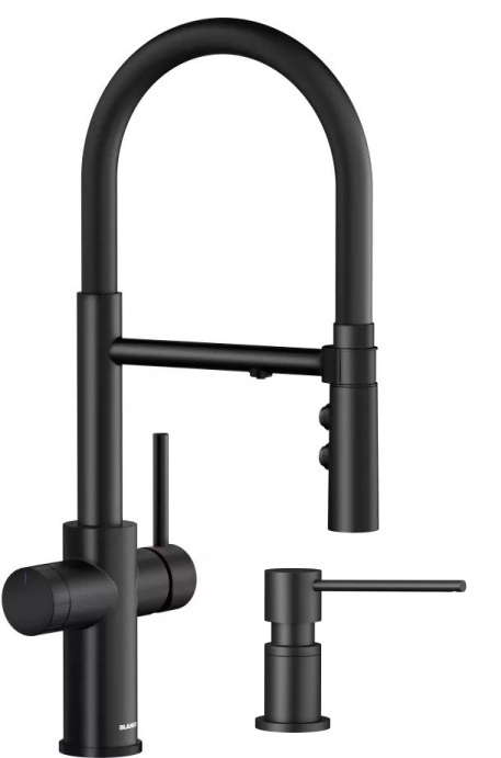 Darmowa Dostawa - Bateria kuchenna z dozownikiem stojąca czarna Blanco Catris-S abset10207