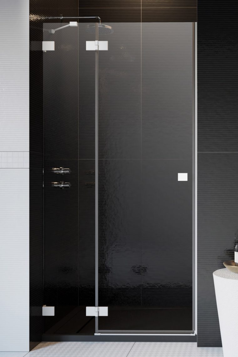 Darmowa Dostawa - Drzwi prysznicowe 90 cm uchylne biały mat/szkło przezroczyste Radaway Essenza Pro White DWJ 100990900401L