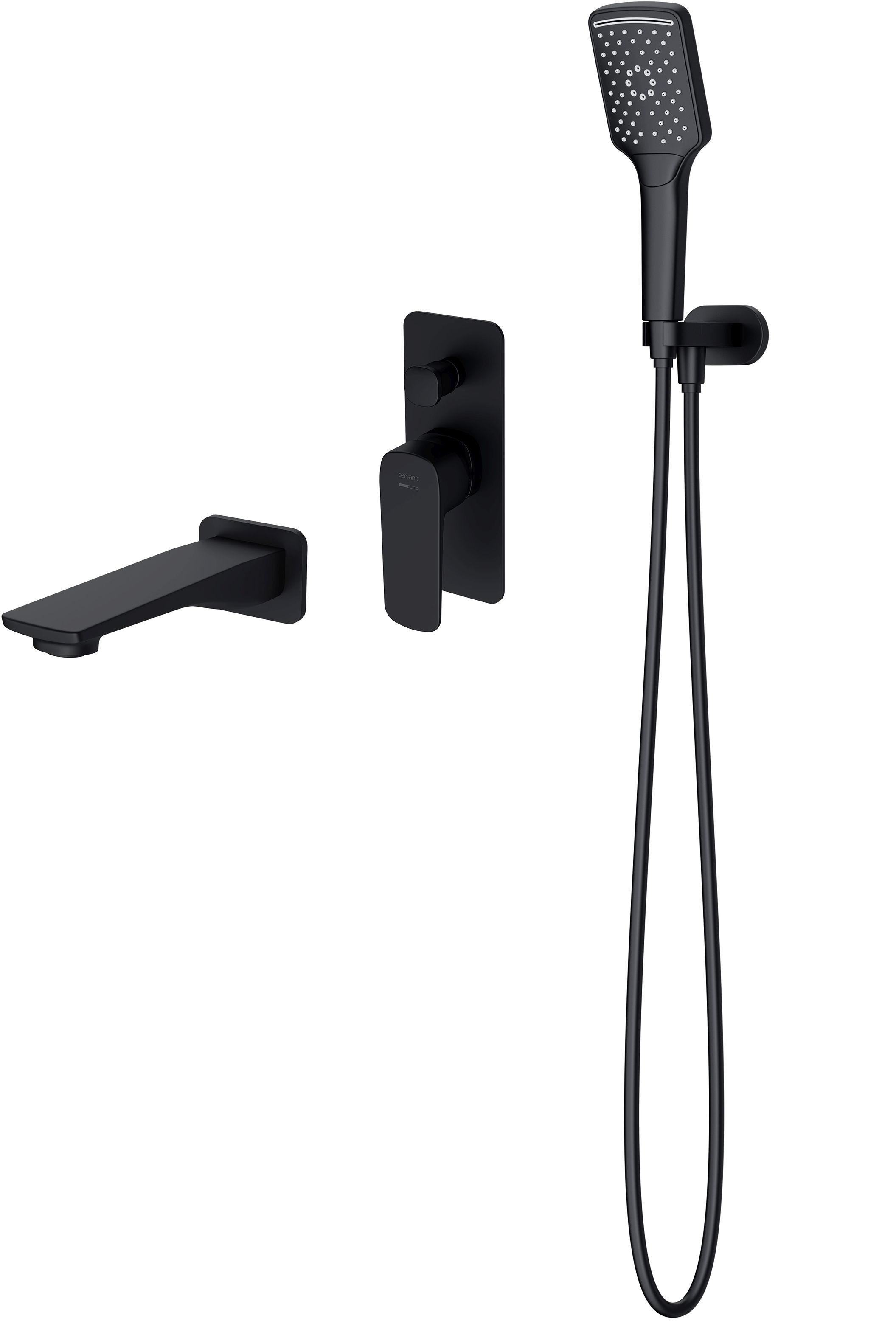 Darmowa Dostawa - Zestaw wannowo-prysznicowy podtynkowy czarny Cersanit Larga S952044