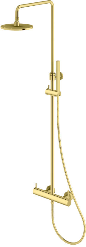 Darmowa Dostawa - Zestaw prysznicowy ścienny z deszczownicą złoty Kohlman Axel Gold QW276AGD