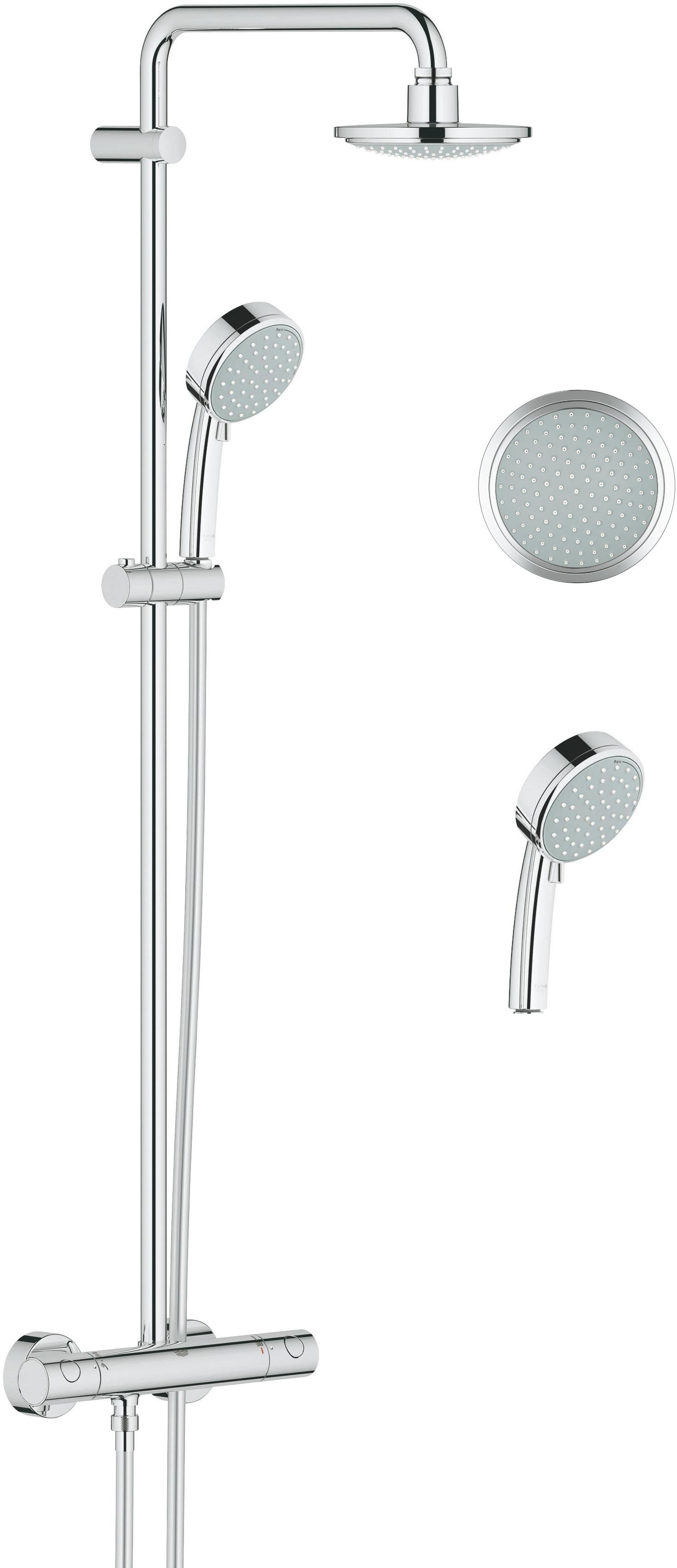 Darmowa Dostawa - Zestaw prysznicowy ścienny termostatyczny z deszczownicą starlight chrome Grohe New Tempesta 27922000