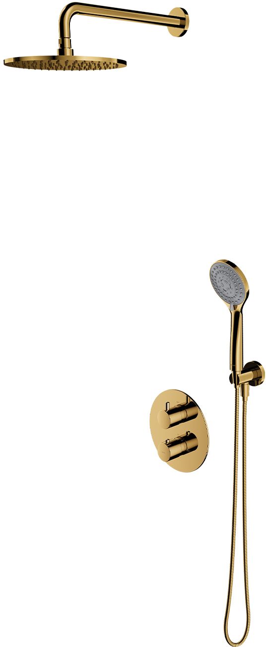 Darmowa Dostawa - Zestaw prysznicowy podtynkowy z deszczownicą złoty Omnires Y SYSYT05GL