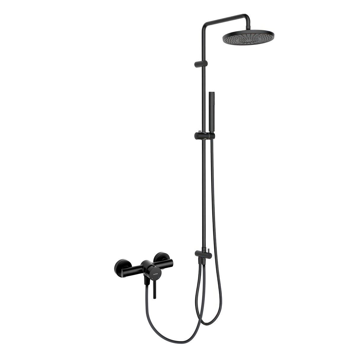 Darmowa Dostawa - Zestaw prysznicowy ścienny z deszczownicą czarny mat Oltens Molle 36050300