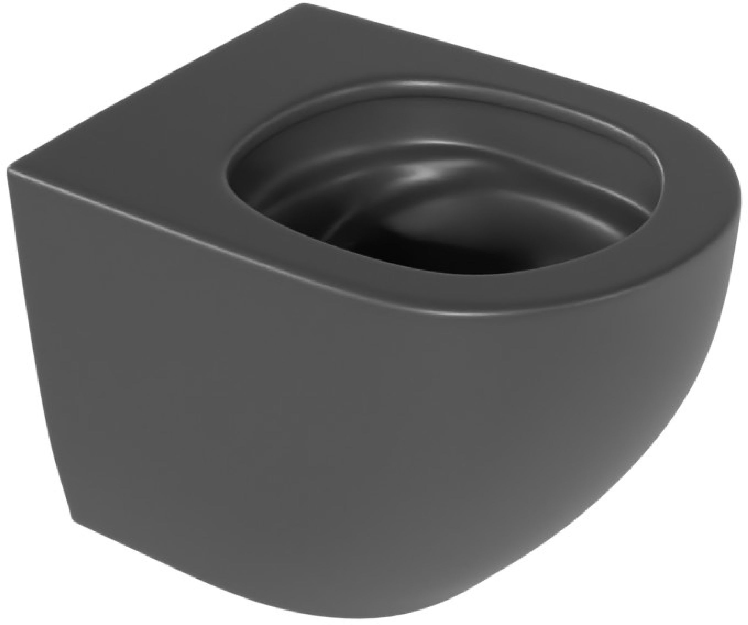 Darmowa Dostawa - Miska WC wisząca bez kołnierza spłukiwanie wirowe czarny mat Excellent Luqa CEAC6403480BLM