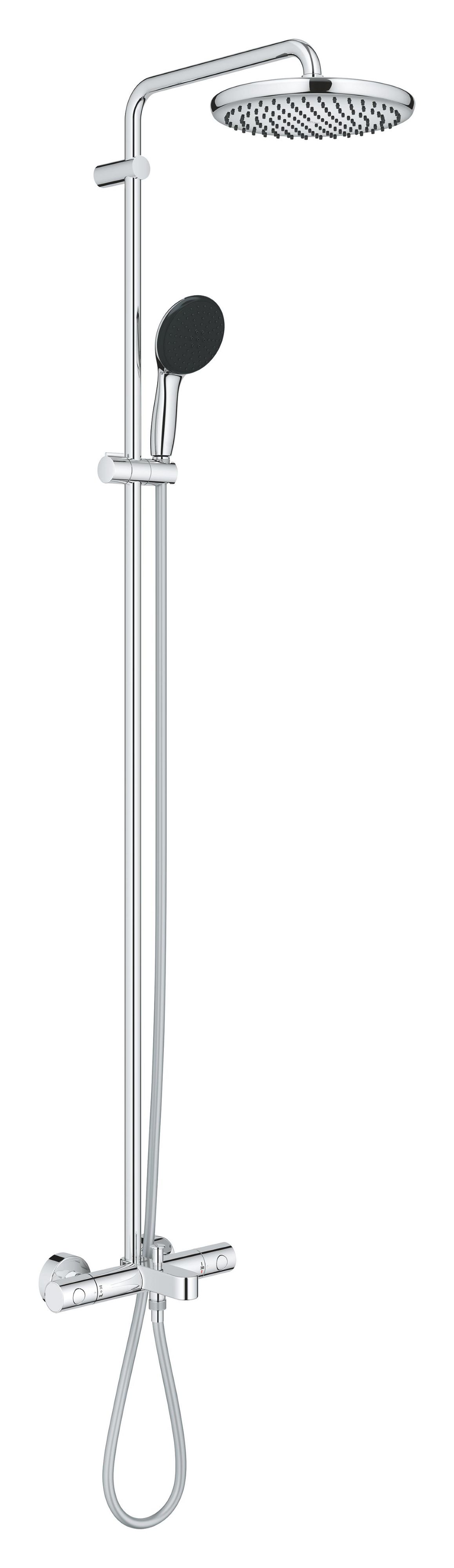 Darmowa Dostawa - Zestaw wannowo-prysznicowy ścienny termostatyczny z deszczownicą chrom Grohe Vitalio Start System 26988001