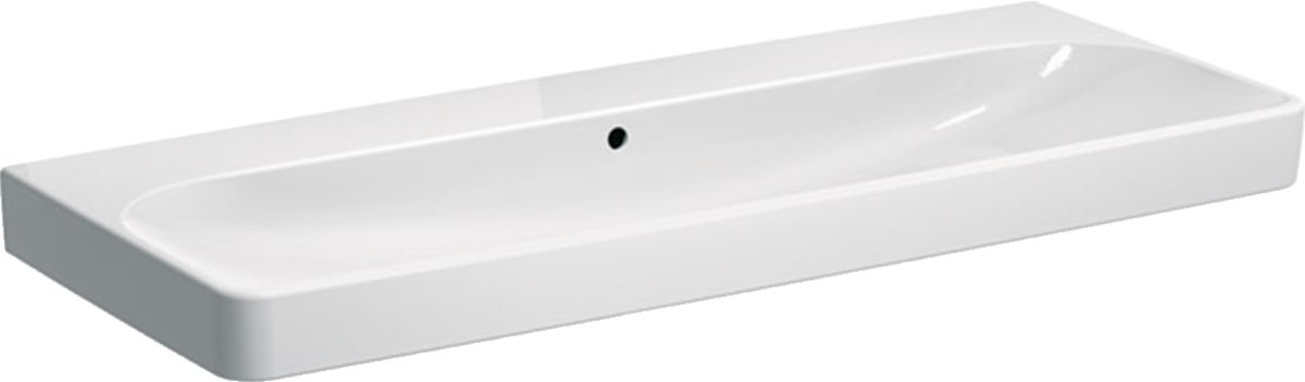 Darmowa Dostawa - Umywalka 120x48 cm prostokątna ścienna-meblowa-wpuszczana biała Geberit Smyle Square 500225018