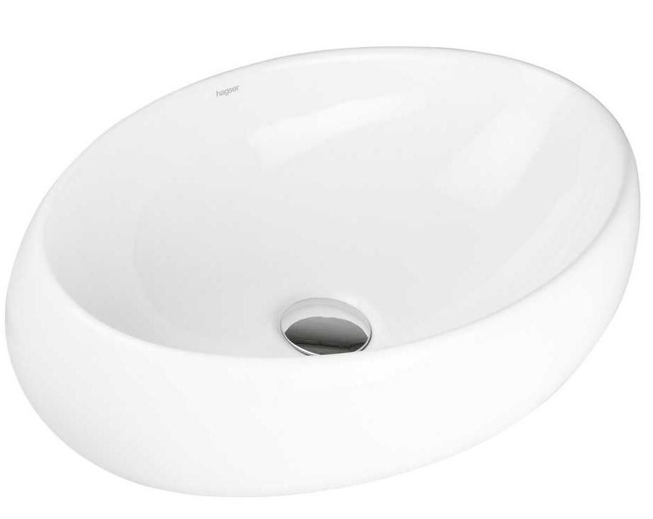 Darmowa Dostawa - Umywalka 49.5x34.5 cm owalna nablatowa biała Hagser Gisela HGR70000040