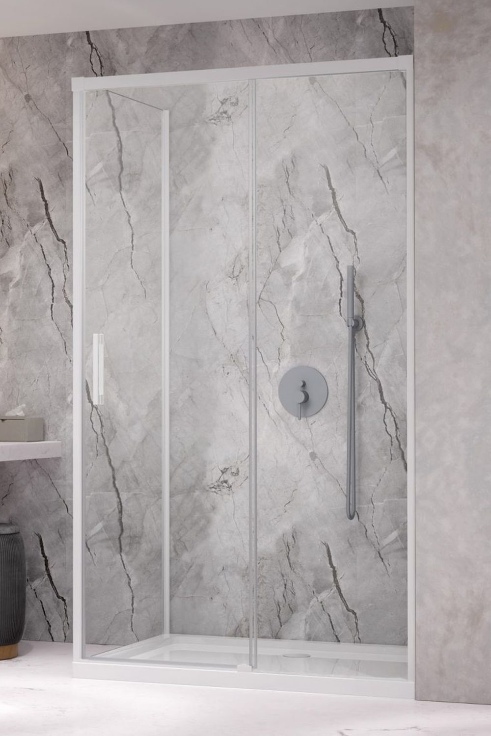 Darmowa Dostawa - Drzwi prysznicowe 120 cm rozsuwane Radaway Idea White KDJ 3870420401R