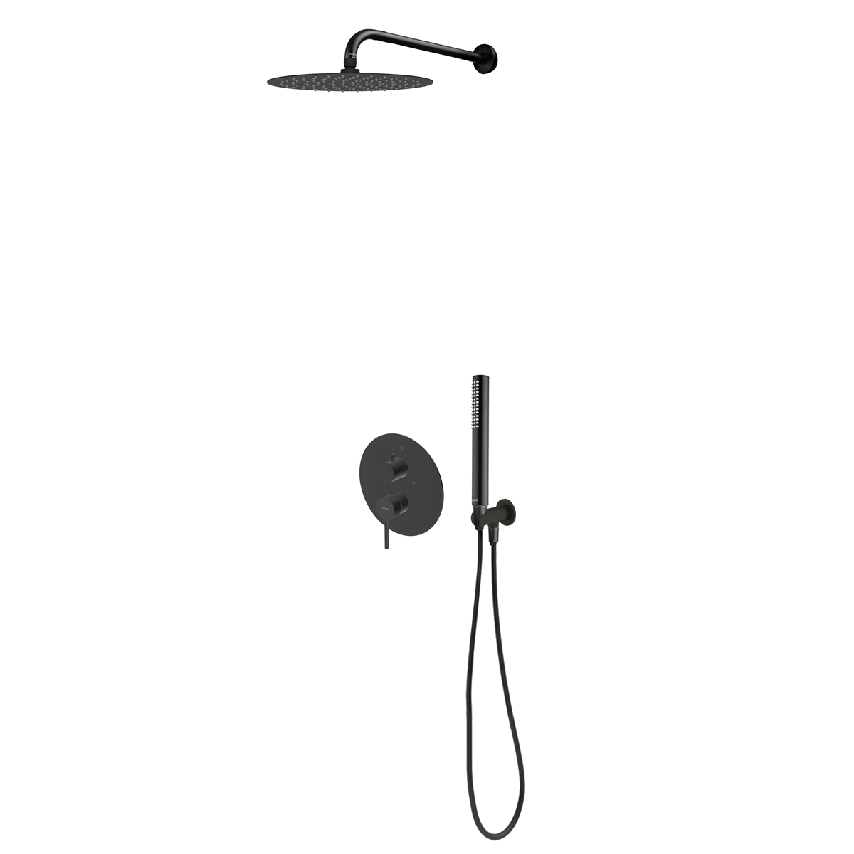 Darmowa Dostawa - Zestaw prysznicowy podtynkowy z deszczownicą czarny mat Oltens Rann 36630300