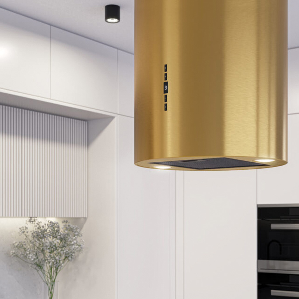 Darmowa Dostawa - Okap wyspowy 39 cm złoty Maan Elba OELB39J4KSS3CZINSA2ZL3EO