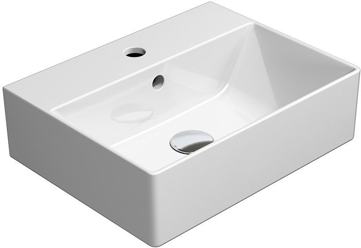 Darmowa Dostawa - Umywalka 45x35 cm prostokątna ścienna-nablatowa biała GSI Kube X 9485111