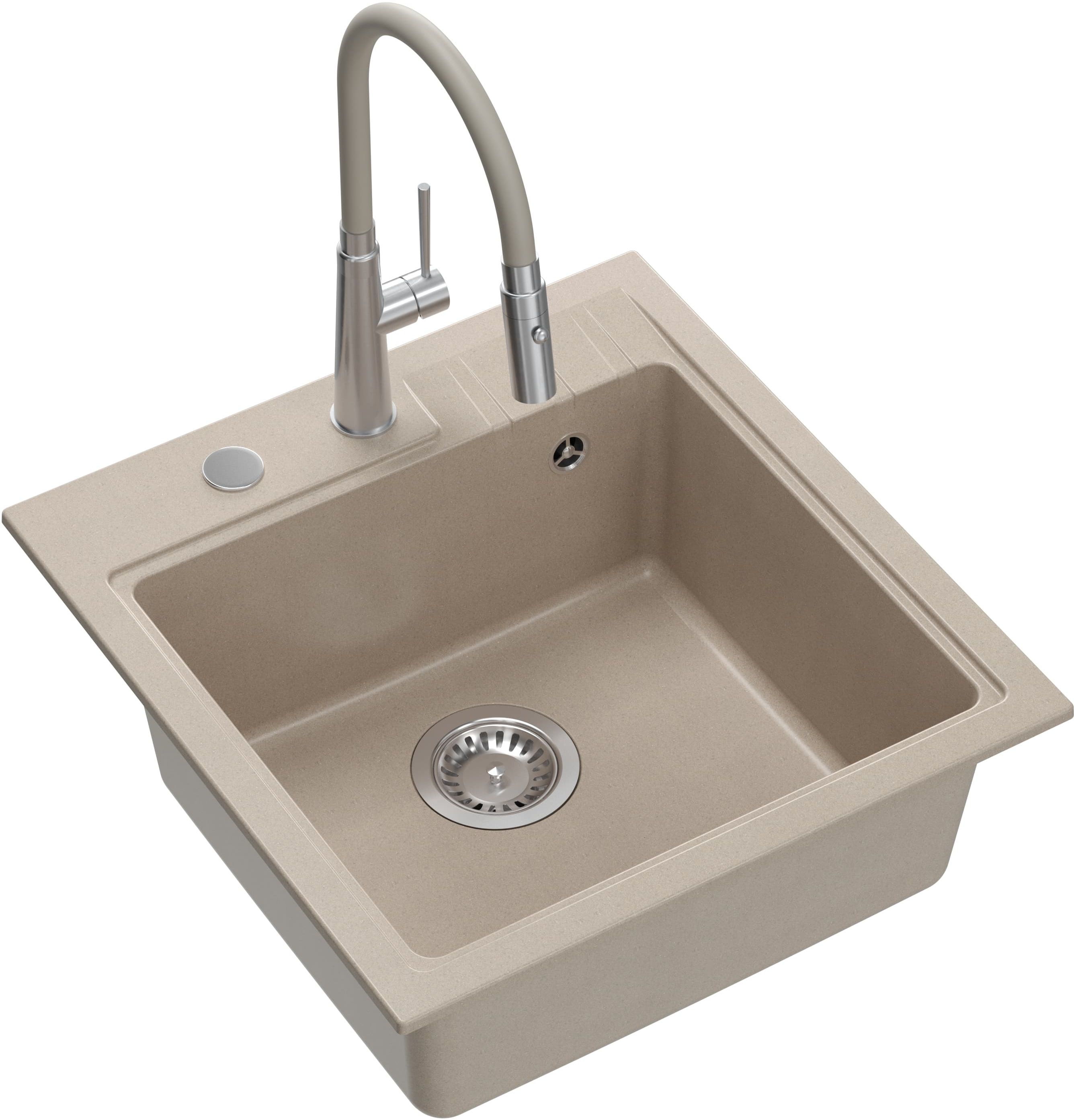 Darmowa Dostawa - Zlewozmywak z baterią beżowy/stal Quadron Peter HCQP5052BEZK3922505BSBE