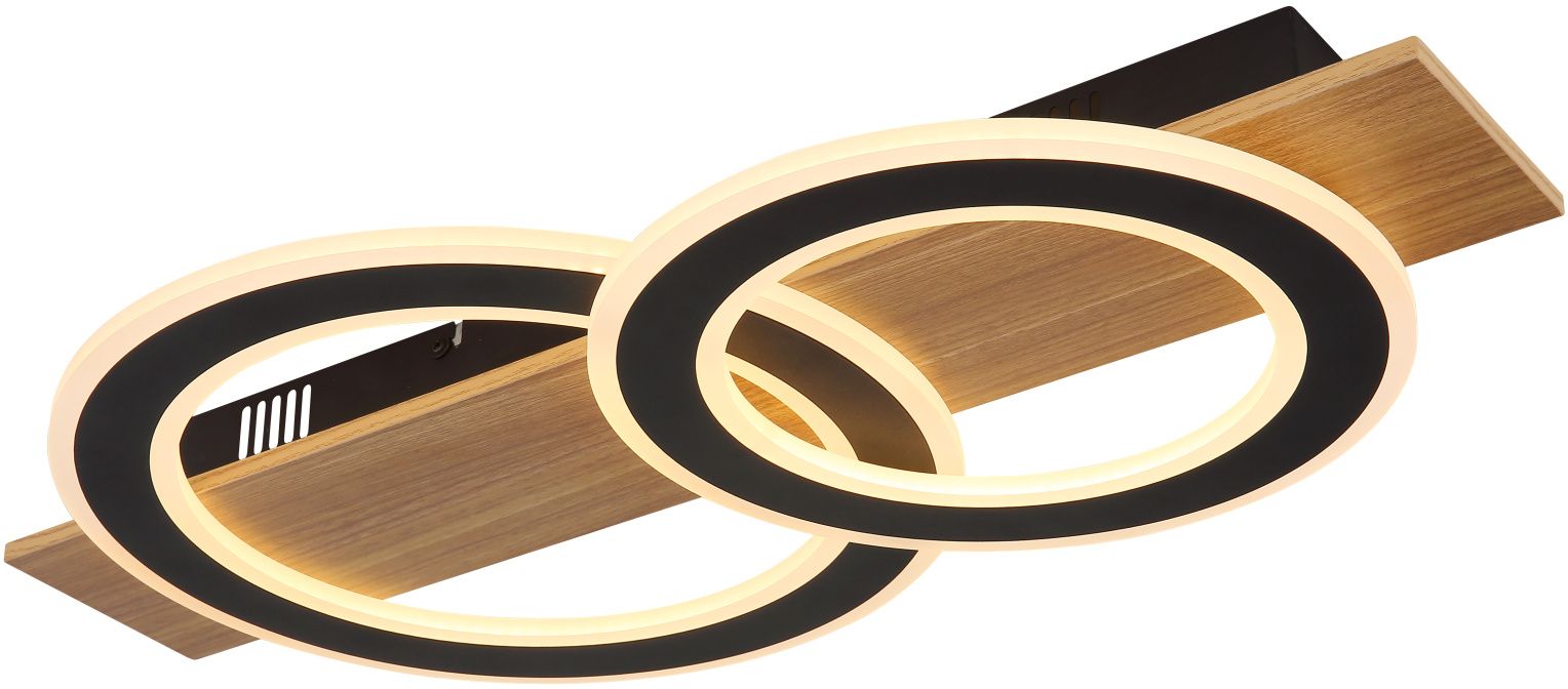 Darmowa Dostawa - Lampa podsufitowa 1x40 W biała-czarna-drewno Globo Lighting Jayden 4803840