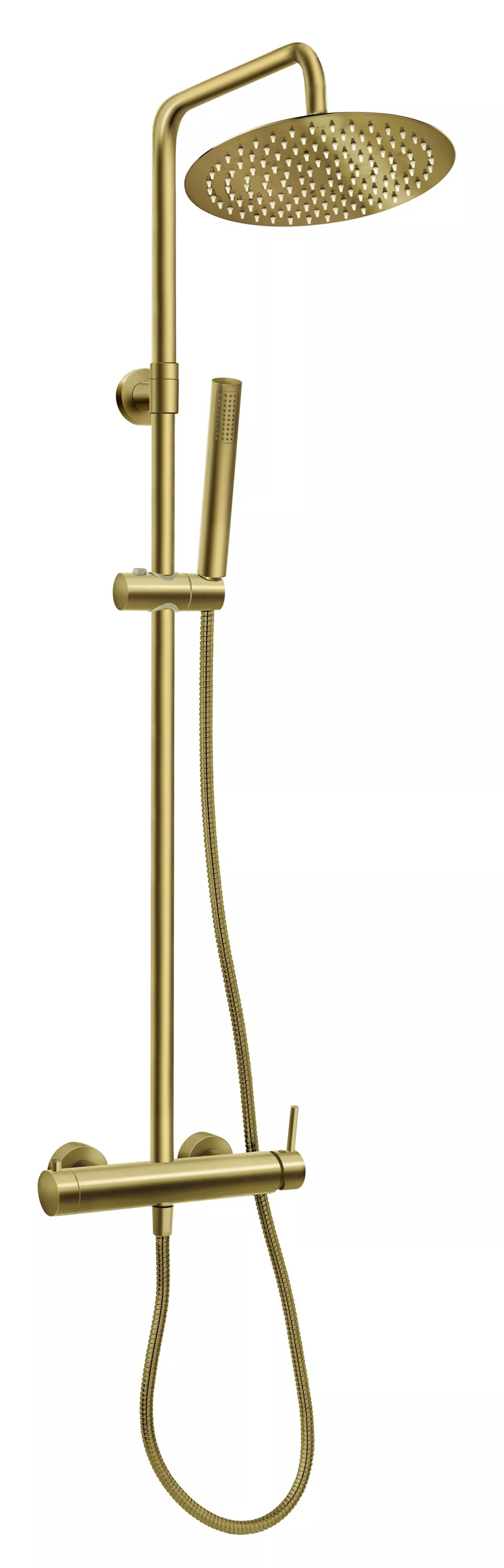 Darmowa Dostawa - Zestaw prysznicowy ścienny z deszczownicą złoty Ferro Ciriculus NP85BCK7UBG