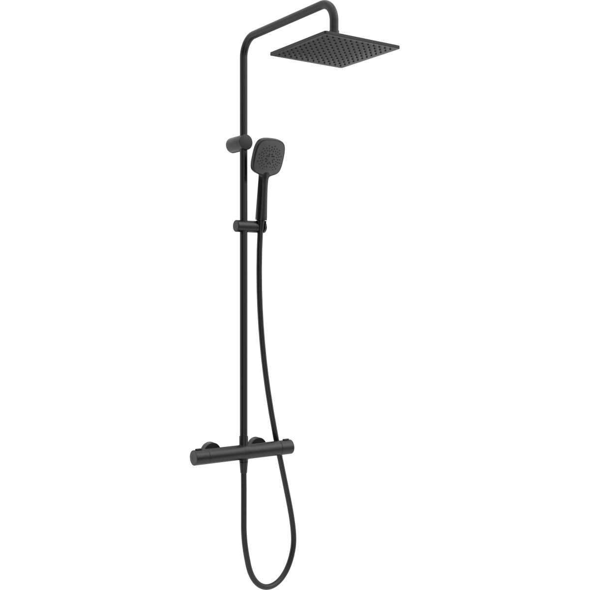 Darmowa Dostawa - Zestaw prysznicowy ścienny termostatyczny z deszczownicą czarny mat Oltens Atran 36501300