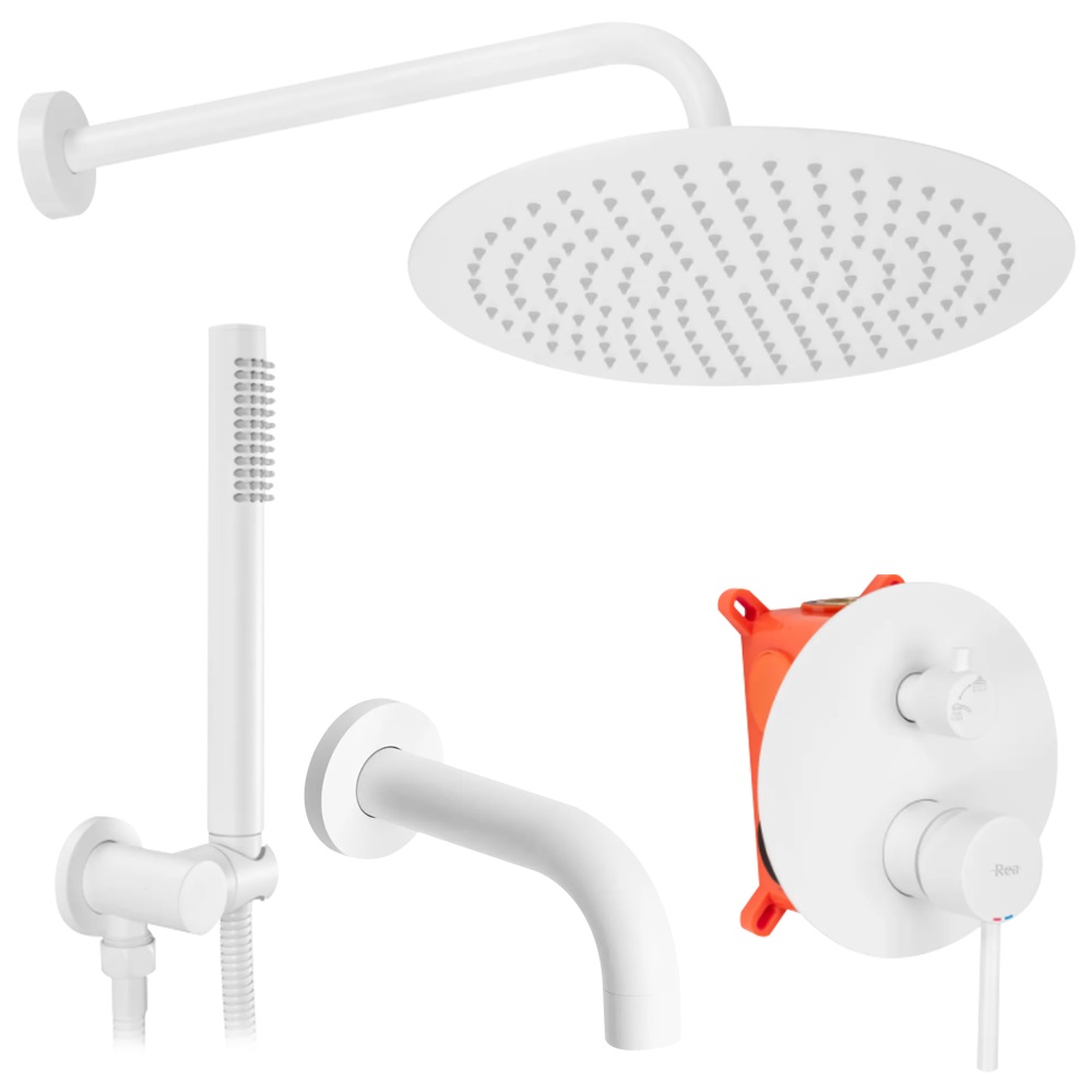 Darmowa Dostawa - Zestaw prysznicowy podtynkowy biały Rea Lungo REAP6611