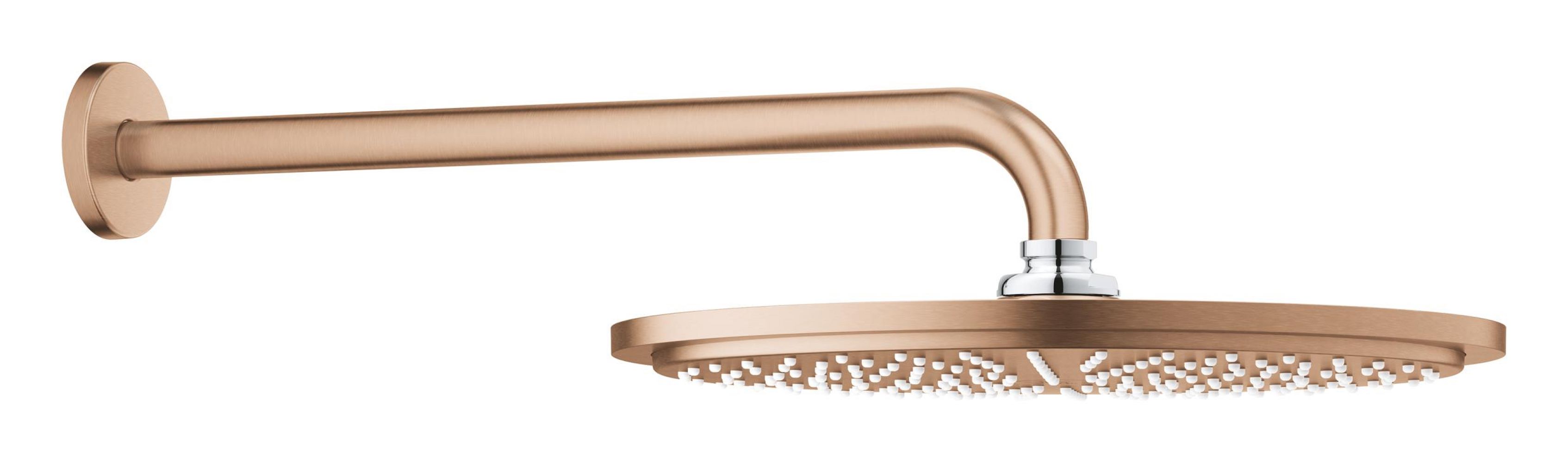 Darmowa Dostawa - Deszczownica z ramieniem 31x31 cm okrągła brushed warm sunset Grohe Rainshower 26066DL0
