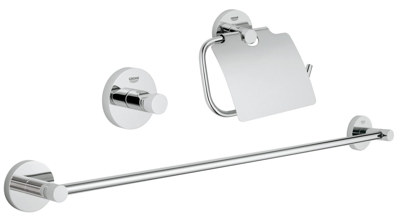 Darmowa Dostawa - Zestaw akcesoriów 3w1 starlight chrome Grohe Essentials 40775001