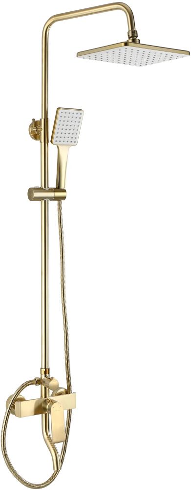 Darmowa Dostawa - Zestaw prysznicowy ścienny z deszczownicą złoty Rea Hass REAB9972