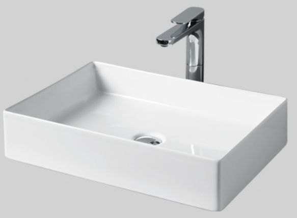 Darmowa Dostawa - Umywalka 55x38 cm prostokątna nablatowa biała Art Ceram Scalino SCL0020100